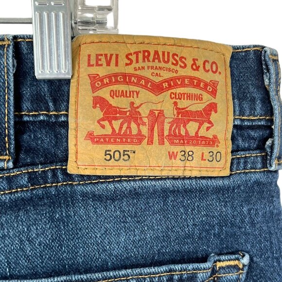Levis 505 Jeans Mens 38 X 30 Medium Wash Casual Comfortable - Picture 5 of 12